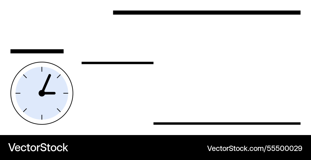 Minimalist clock design with abstract horizontal Minimalist clock design with abstract horizontal Vector Image