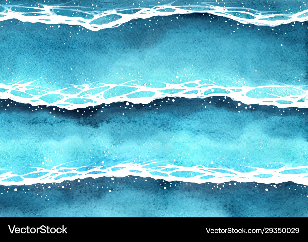 Ocean wave watercolor painting background Ocean wave watercolor painting background vector image