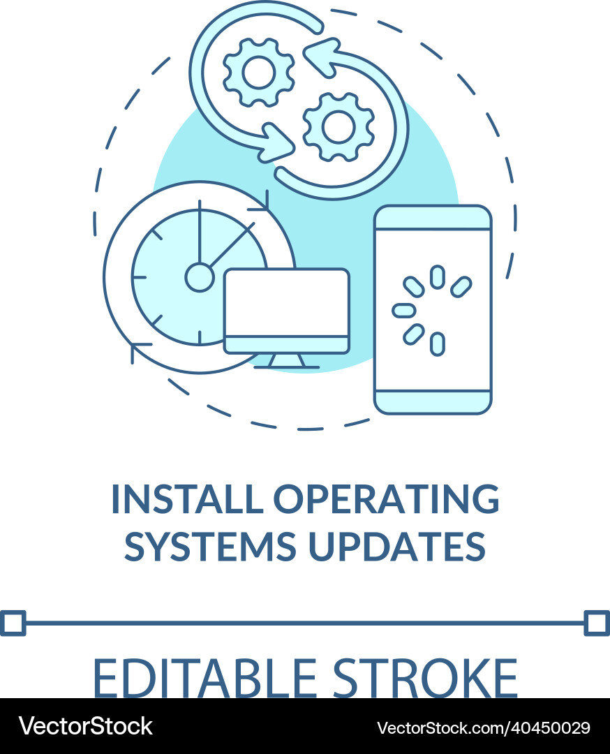 Operating system updates installation concept icon Vector Image
