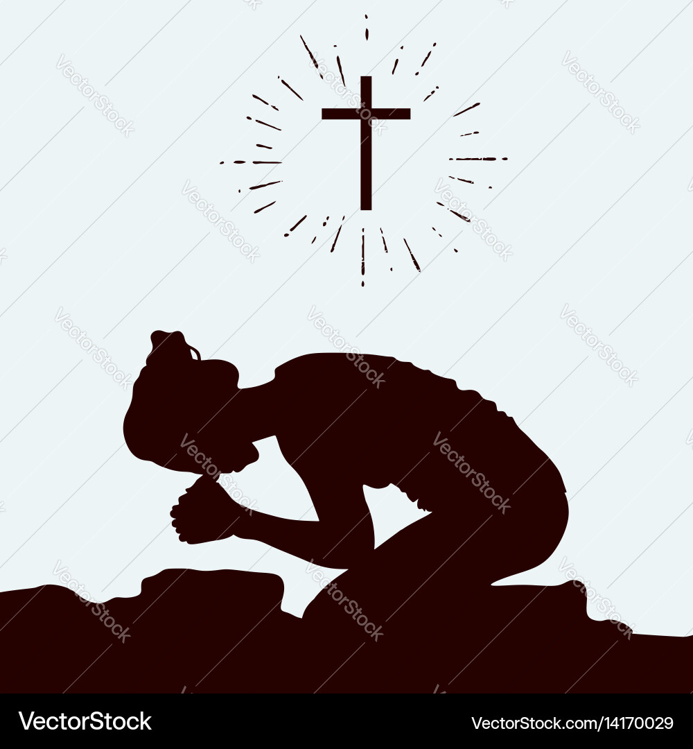 Praying Woman Silhouette – Royalty-Free Vector | VectorStock, image size:1000x1080