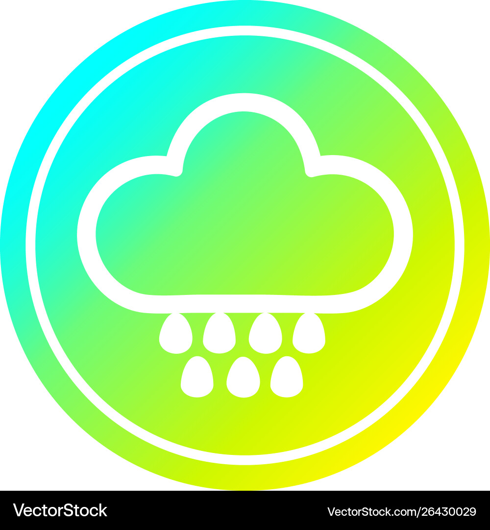 Rain cloud circular in cold gradient spectrum vector image