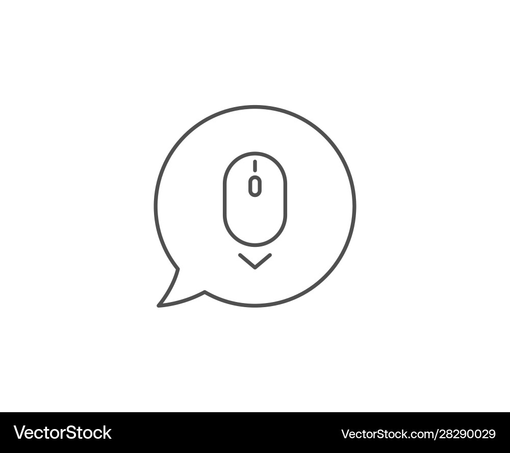 Scroll down mouse line icon scrolling screen sign vector image