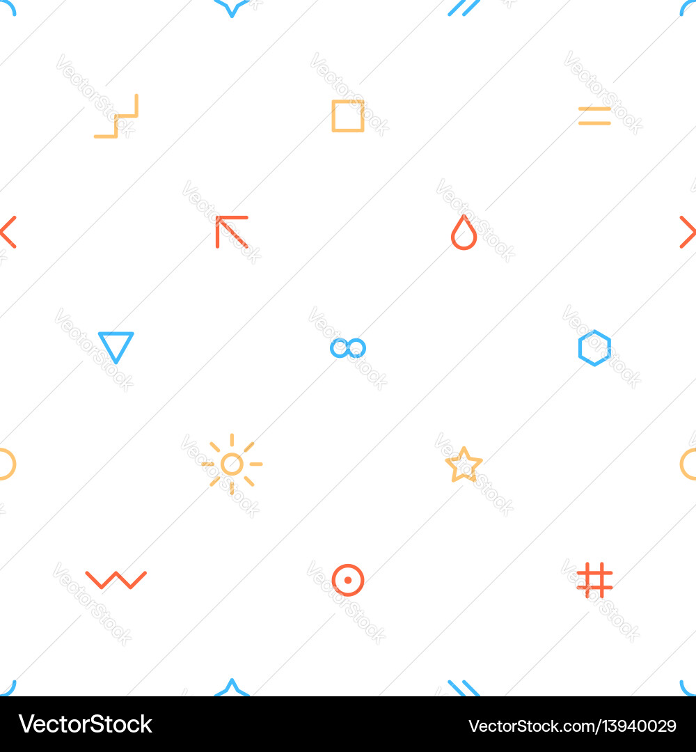 Seamless pattern in thin flat style vector image