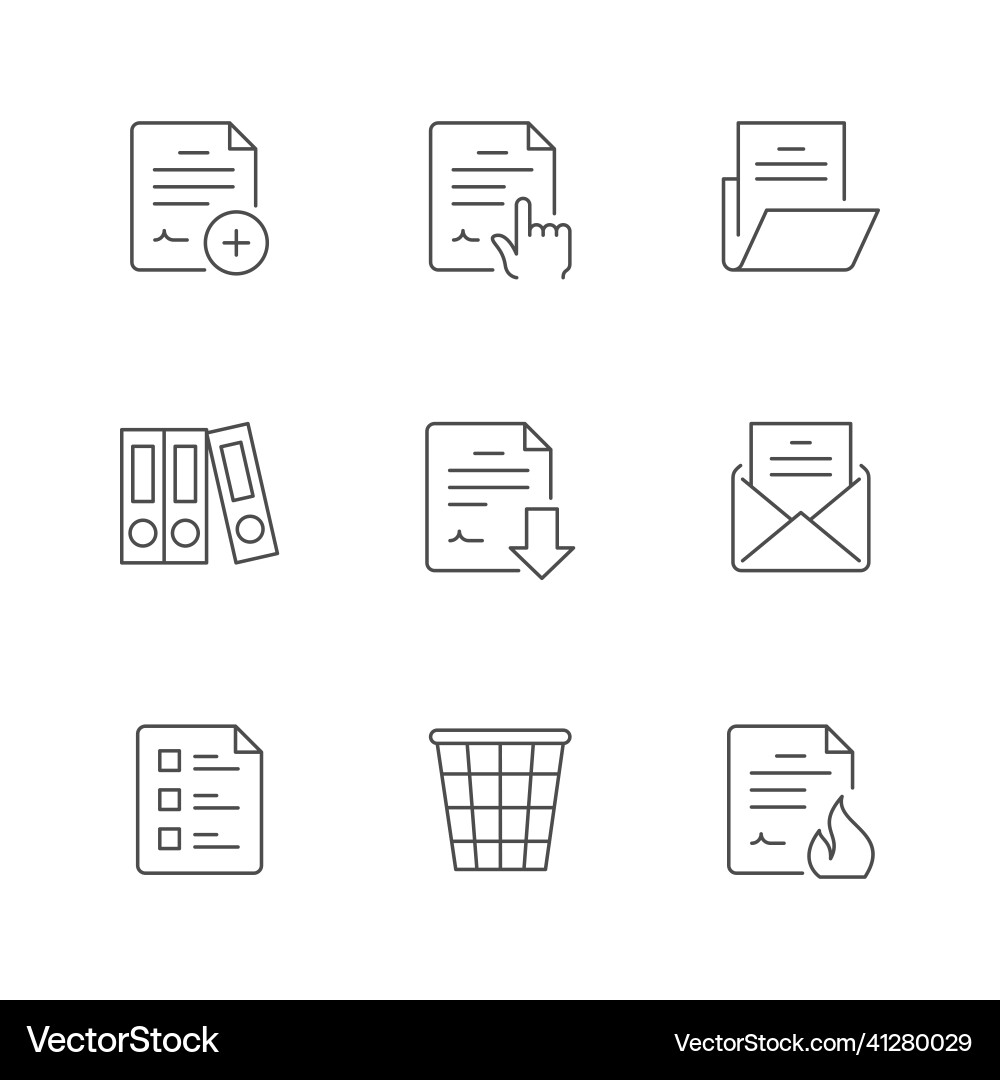 Set line icons of document vector image