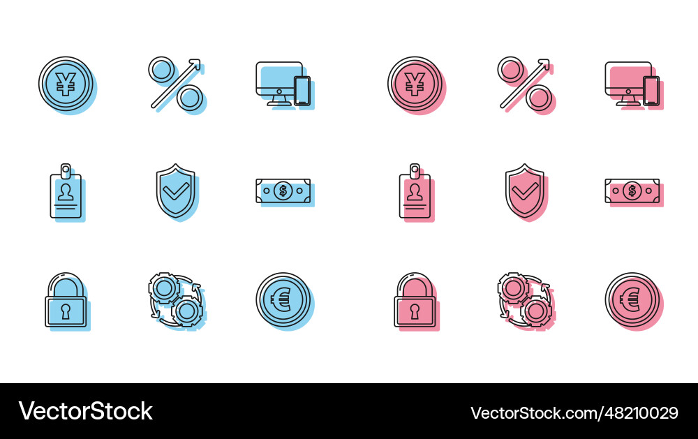 Set line lock gear and arrows as workflow process Set line lock gear and arrows as workflow process vector image