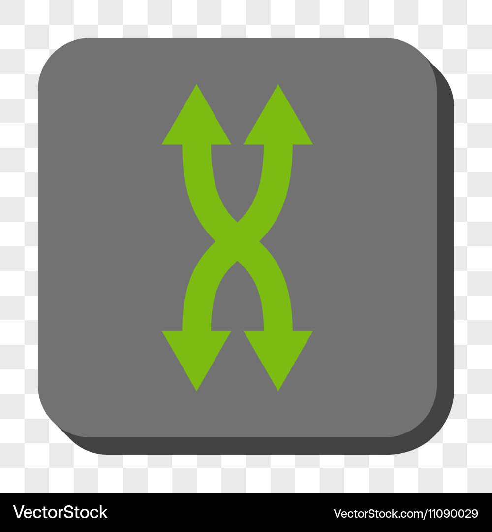 Shuffle arrows vertical rounded square button vector image