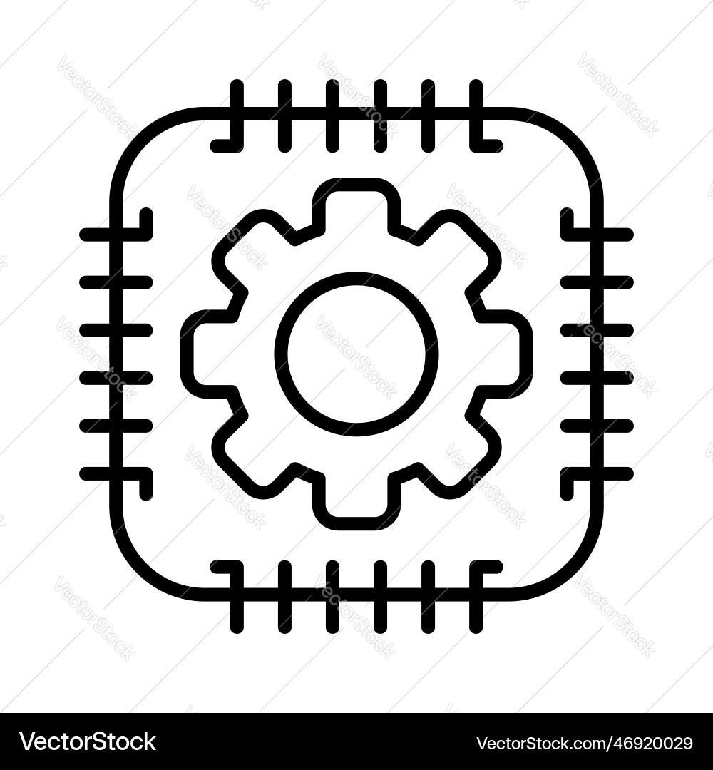 System core automation outline icon vector image