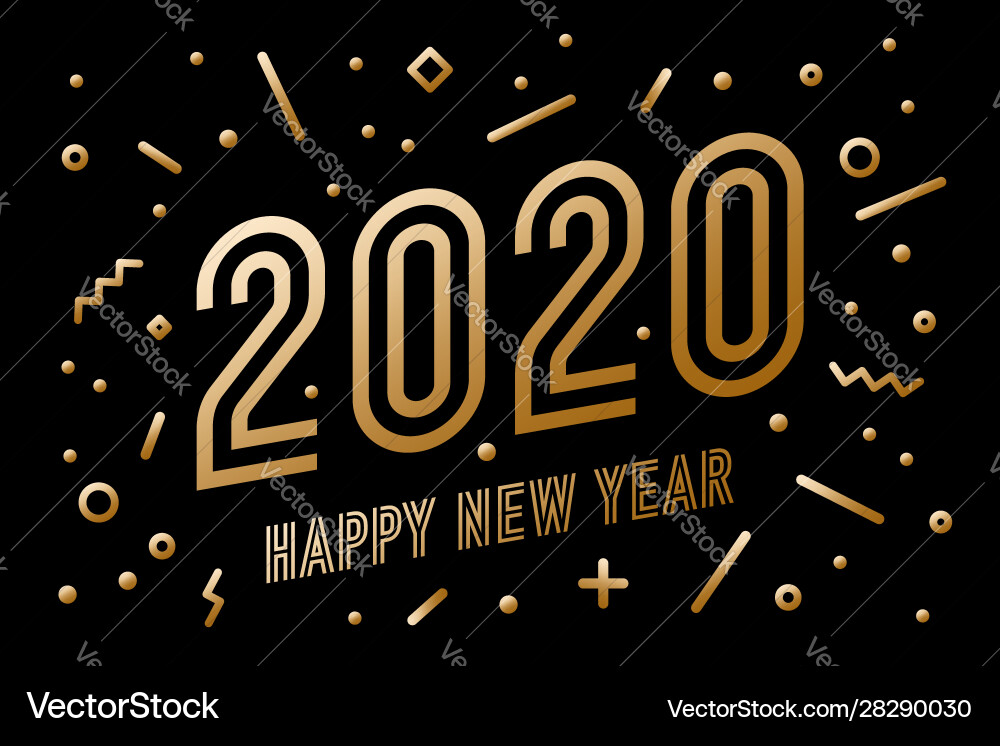 2020 happy new year greeting card vector image