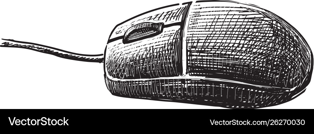 A sketch computer mouse Vector Image