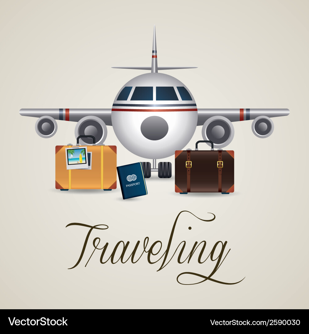 Abstract travel objects on a white background vector image