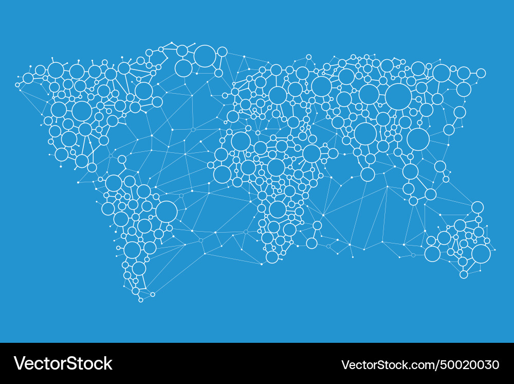 Abstract world map with circles Abstract world map with circles Vector Image