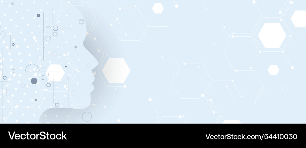 Artificial intelligence and computer technology Artificial intelligence and computer technology vector image