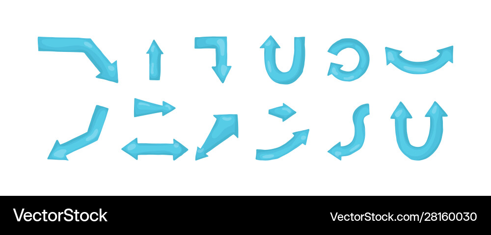 Blue Arrow Cursors & Icons Vector Image