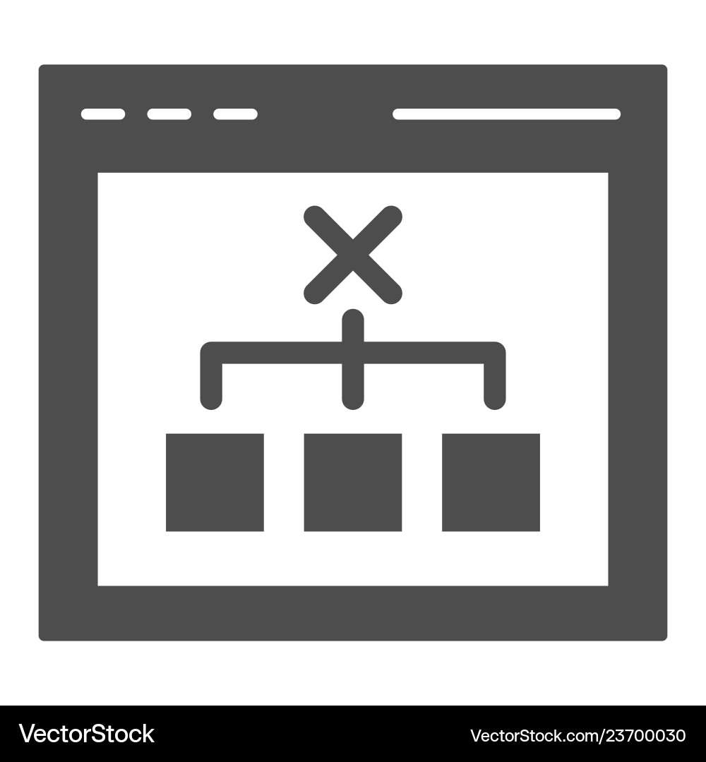 Browser with choice solid icon computer decision Vector Image