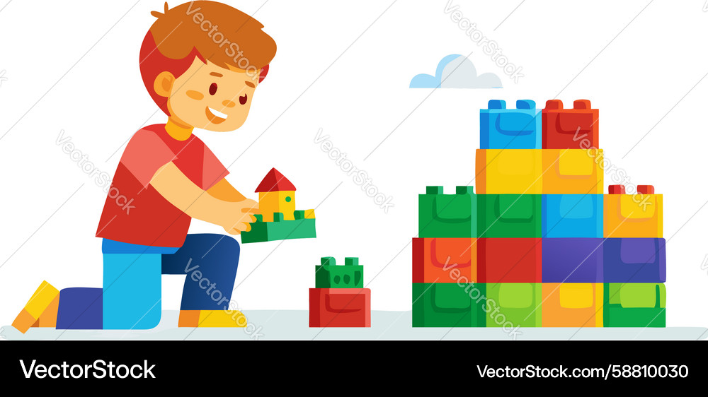 Child Building Blocks Fun Vector Image