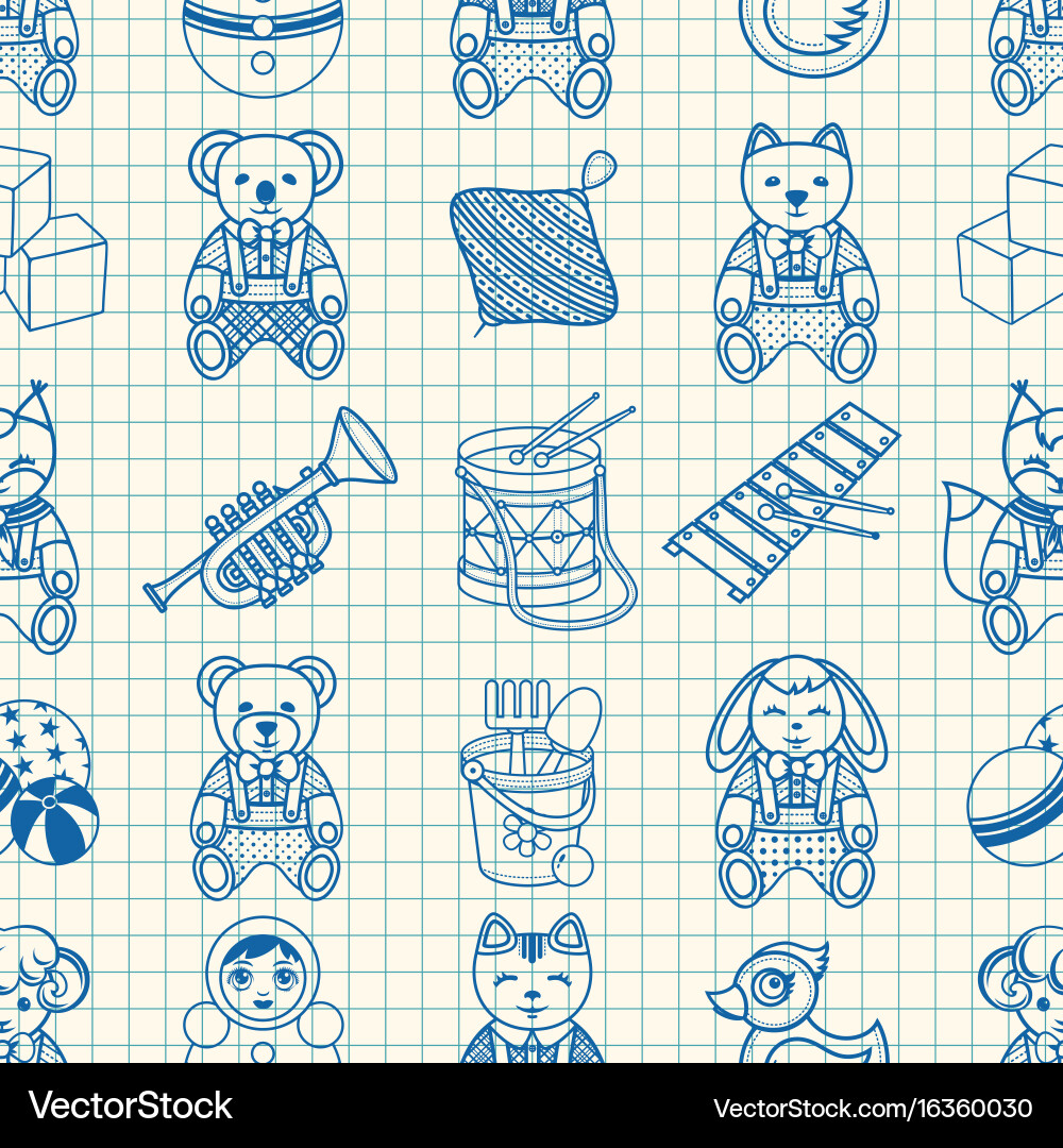 Child toy seamless pattern design element vector image