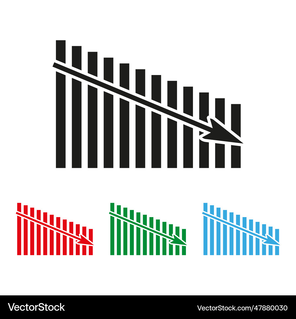 Declining graph icon business icons set vector image