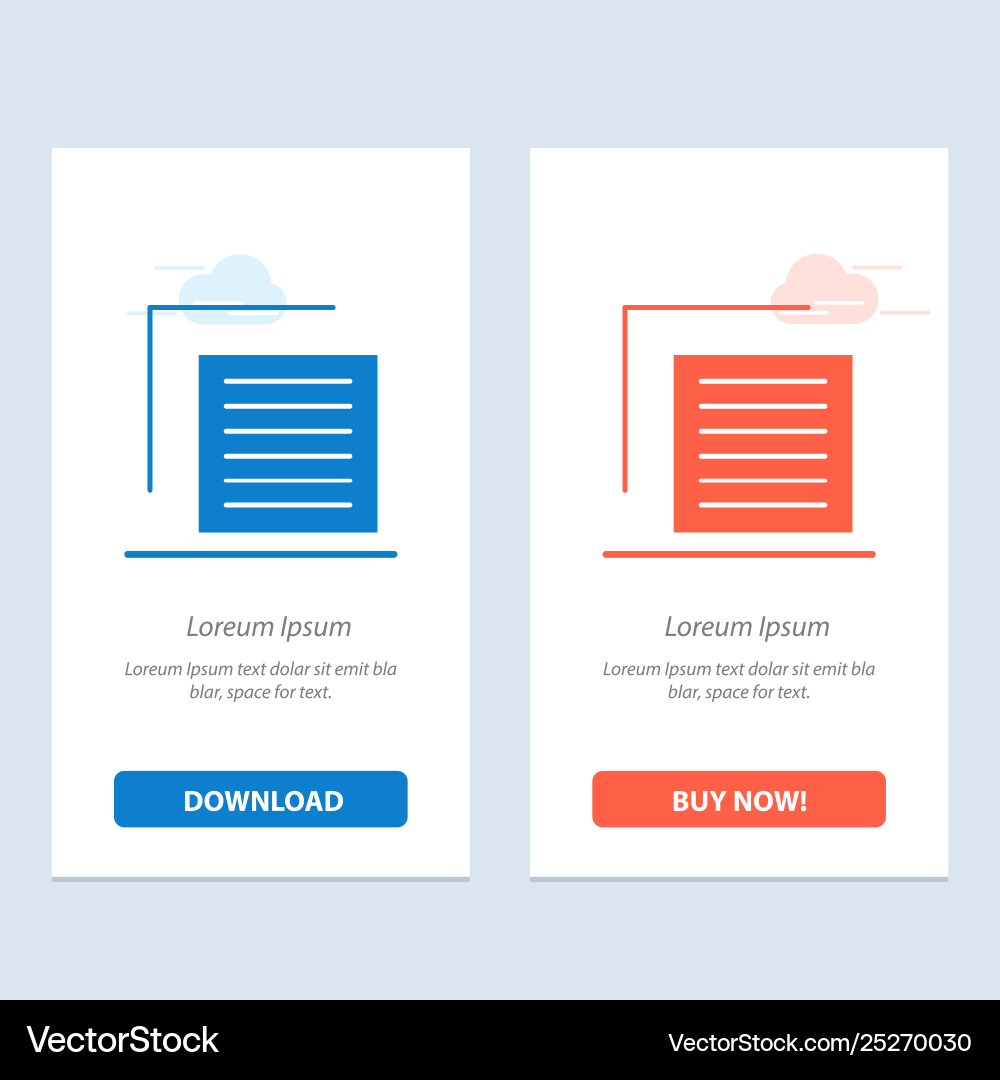 Document file user interface blue and red vector image