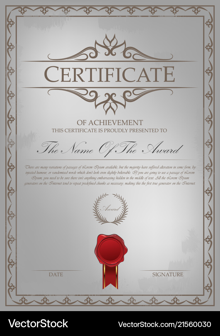 Elegant Certificate Template with Border vector image