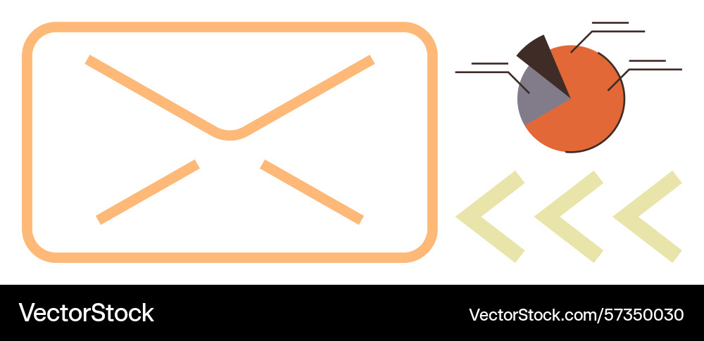 Email communication and analytics represented Email communication and analytics represented vector image