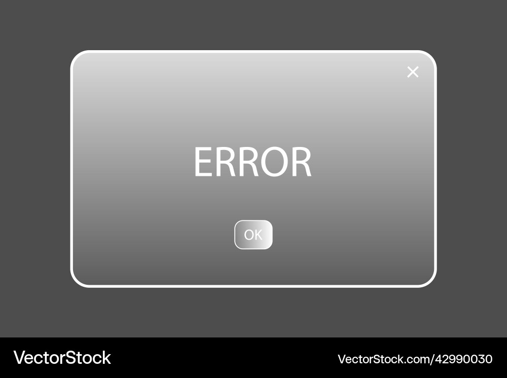 Error message frame of ground glass computer Error message frame of ground glass computer vector image