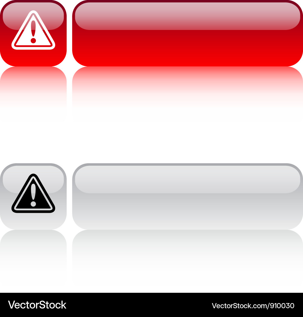 Exclamation sign square button vector image