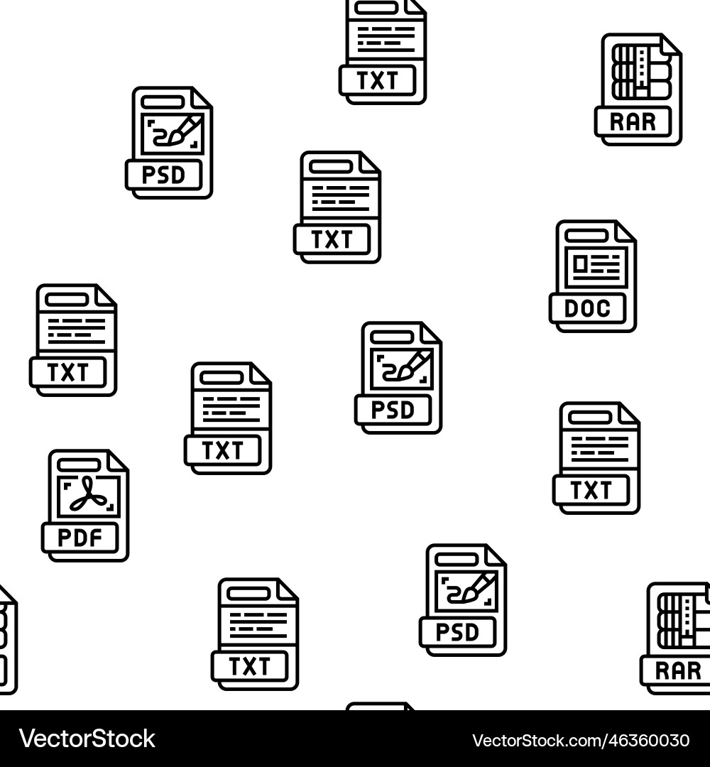 File format document seamless pattern File format document seamless pattern vector image