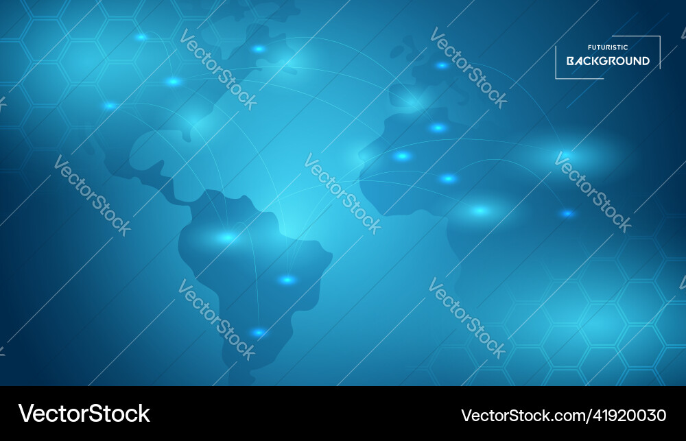 Futuristic abstract worldmap background vector image