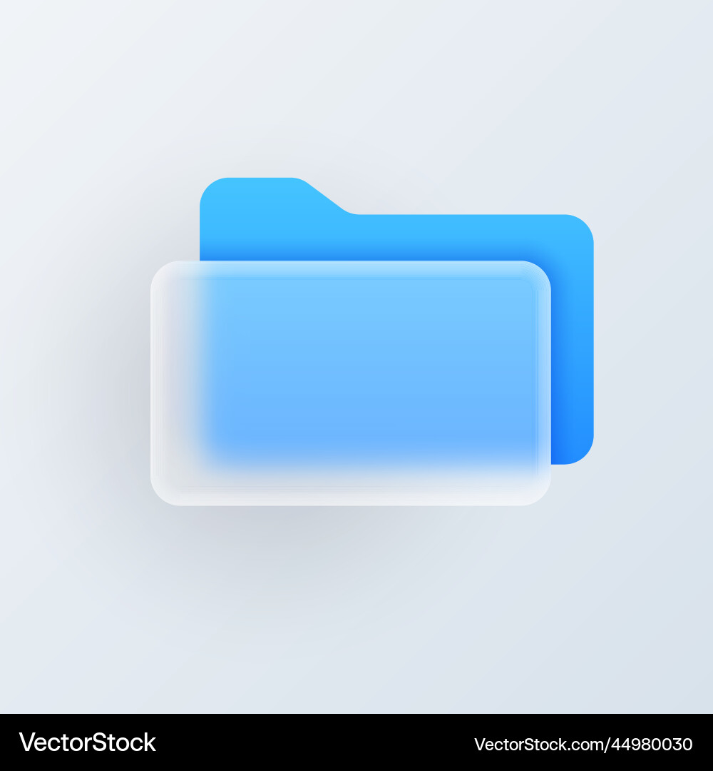 Glassmorphism File Folder Icon vector image