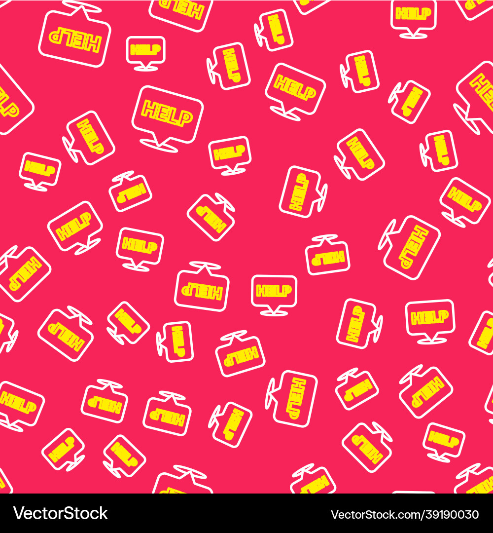 Line speech bubble with text help icon isolated Vector Image