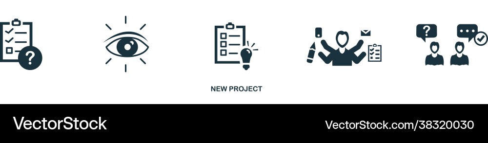 New project icon simple element from management vector image