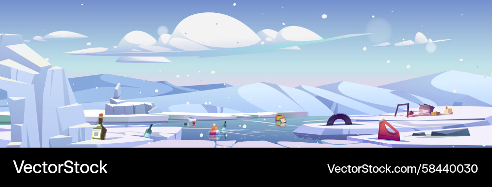 Ocean Waste & Ice Floes Vector Image