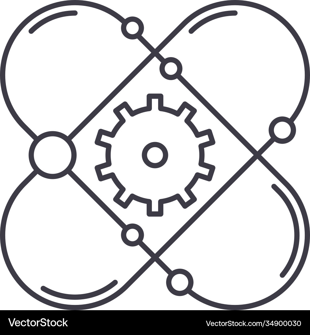 Proton icon linear isolated thin Proton icon linear isolated thin vector image