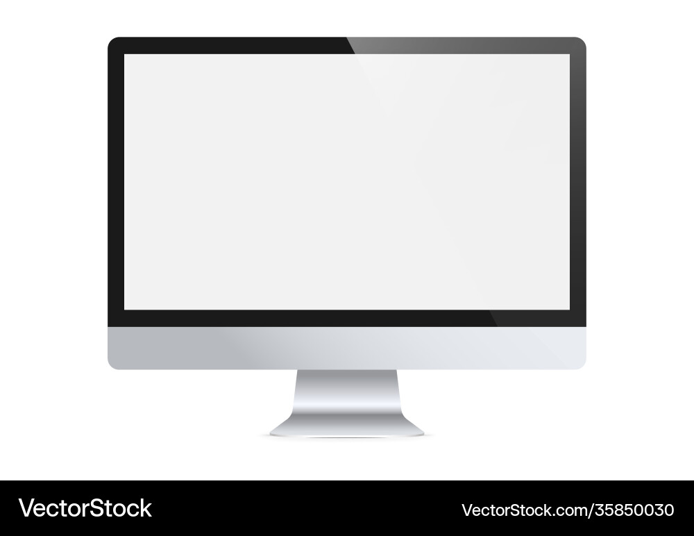 Realistic computer monitor blank wallpaper screen vector image