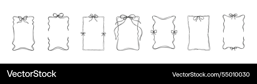 Set of rectangular vertical scroll ribbon frames Set of rectangular vertical scroll ribbon frames vector image