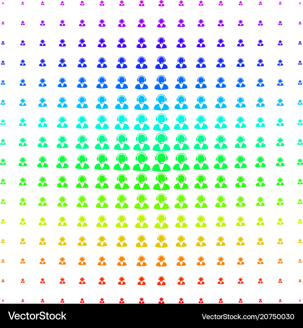 Support operator icon halftone spectral grid Vector Image