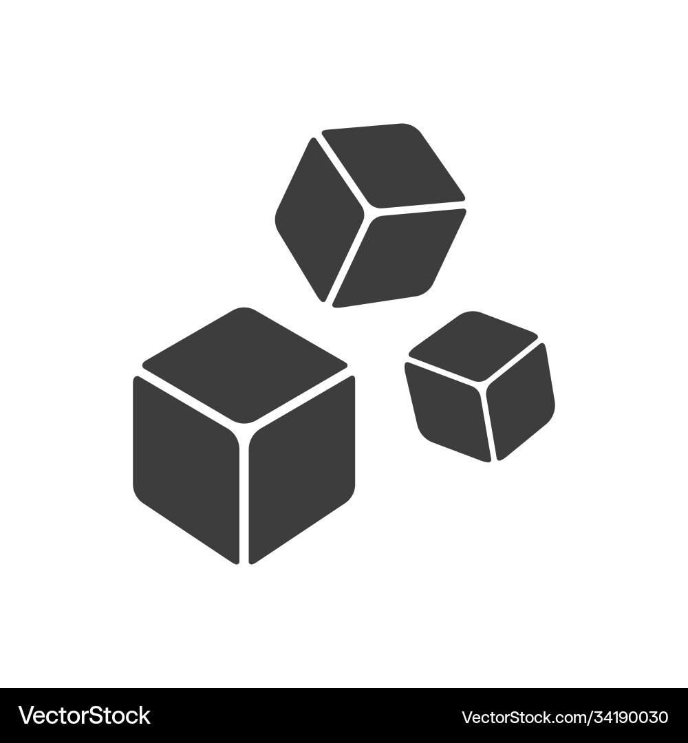 Three Ice Cube Icons Vector Image