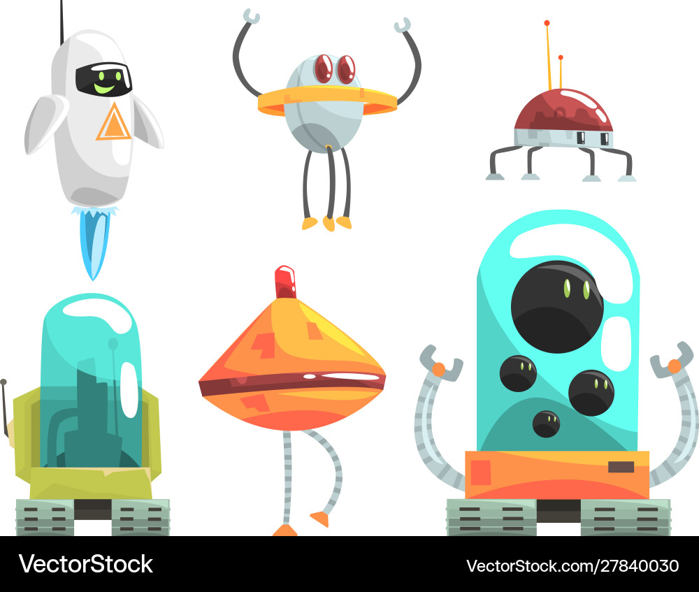 Unusual robots in style aliens Unusual robots in style aliens vector image