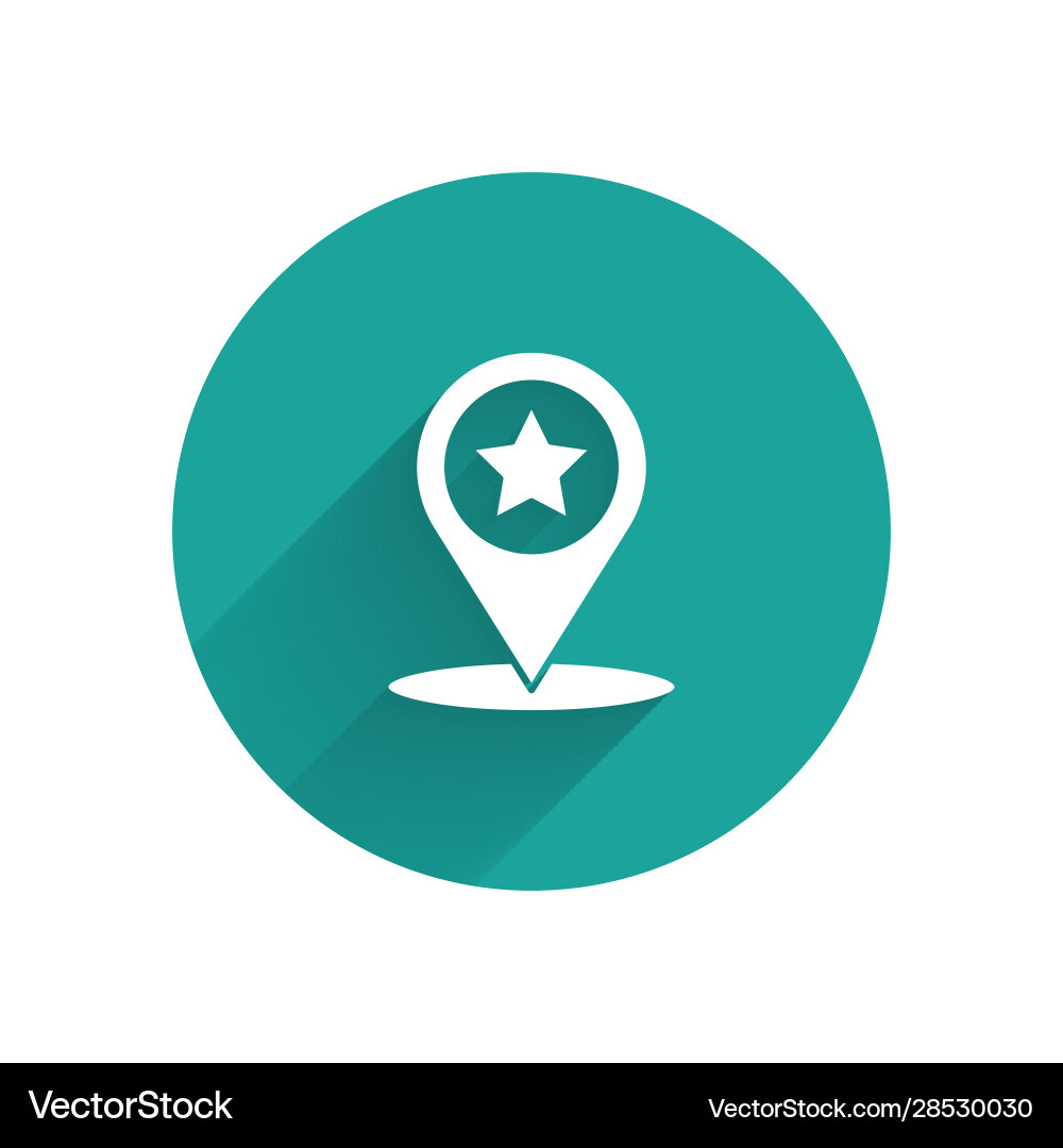 White map pointer with star icon isolated vector image