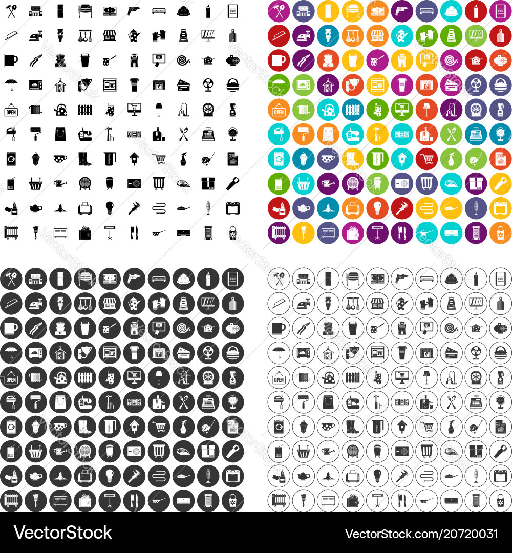 100 hardware store icons set variant 100 hardware store icons set variant vector image