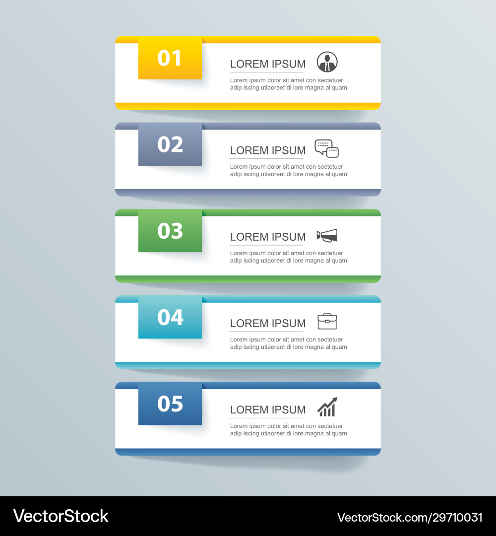 5 data infographics tab paper index template 5 data infographics tab paper index template vector image