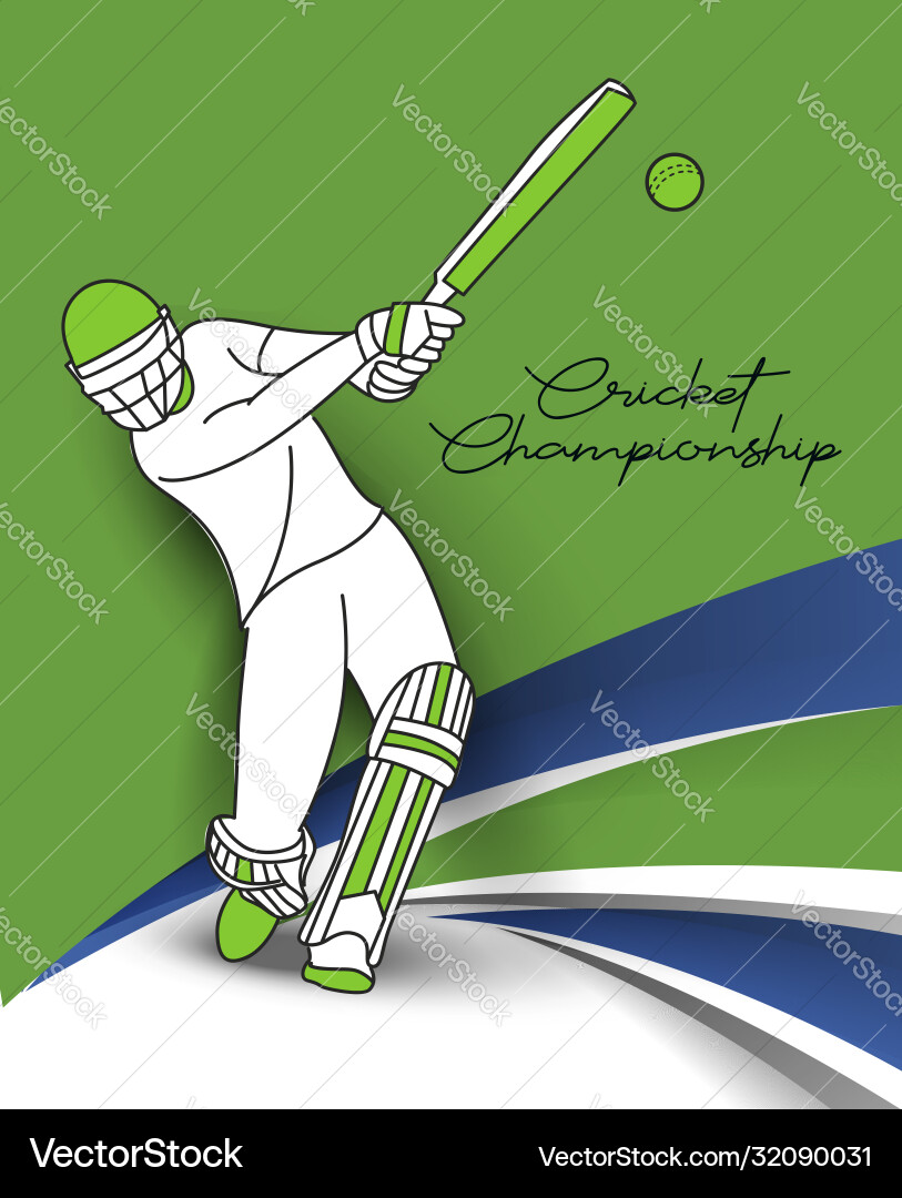 Abstract colorful pattern with batsman and bowler Abstract colorful pattern with batsman and bowler vector image