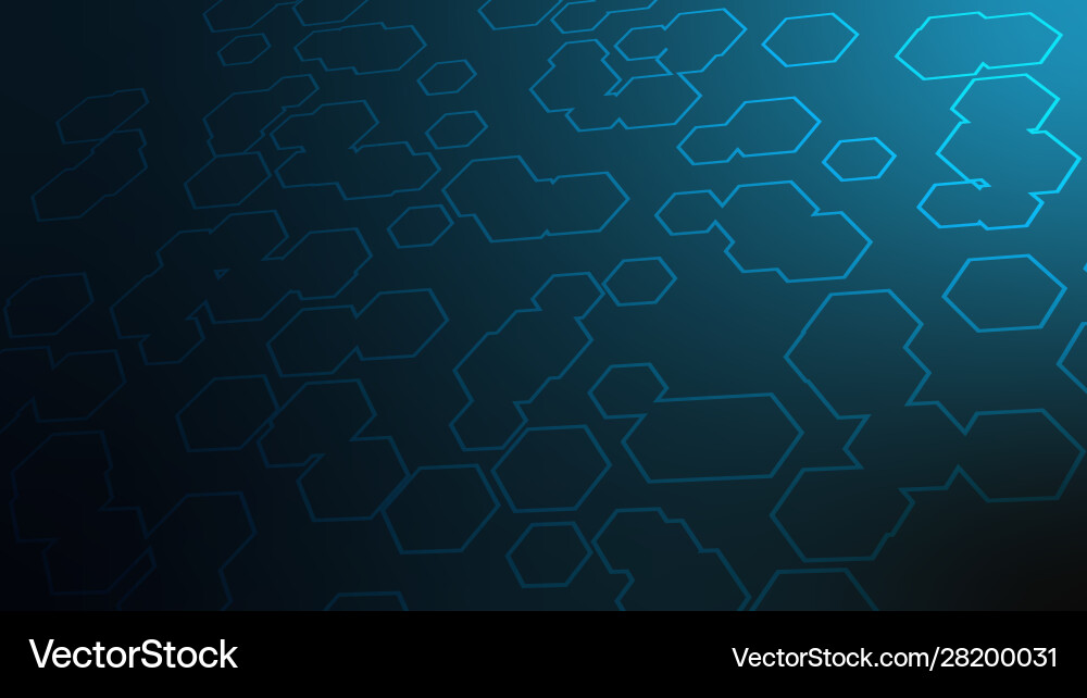 Blue abstract hexagon background dark Vector Image