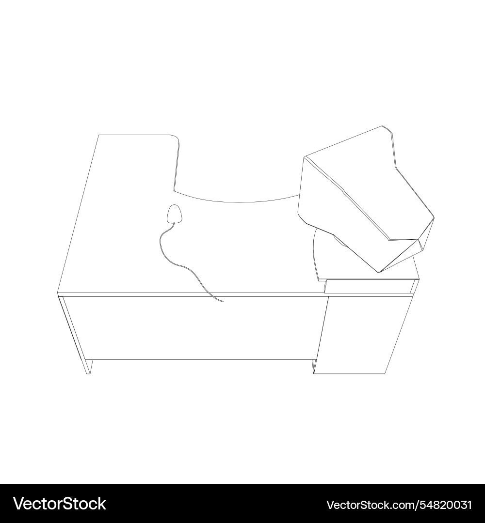Computer-table-retro-7 Computer-table-retro-7 Vector Image
