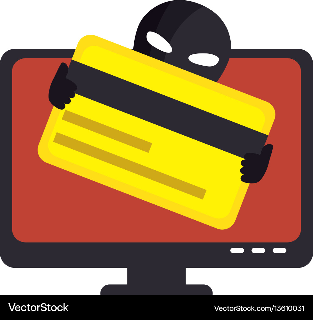 Computer with computing alert vector image