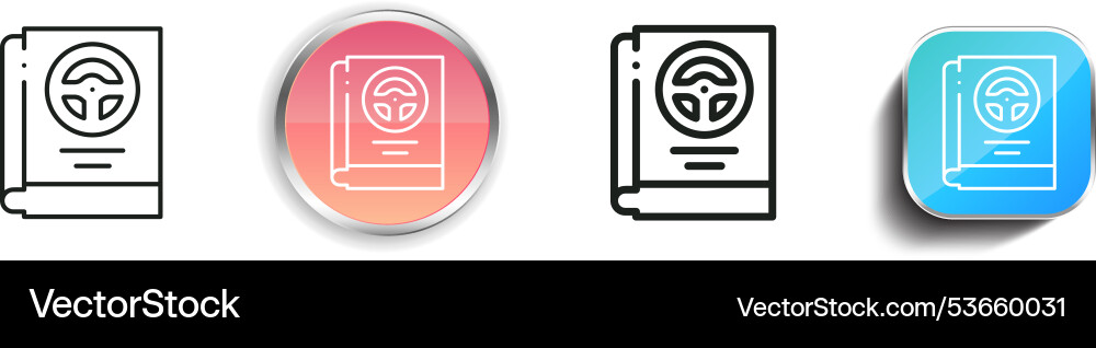 Driving icon thin linear regular and button style Driving icon thin linear regular and button style Vector Image
