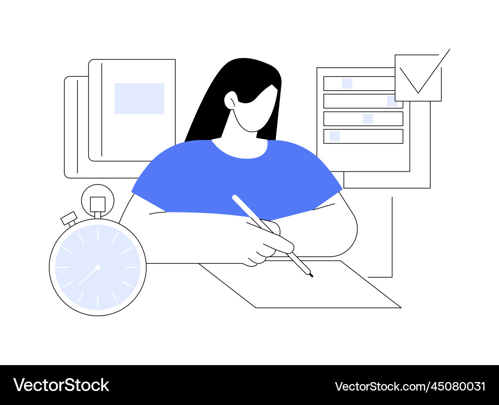 Exams and tests abstract concept Exams and tests abstract concept vector image