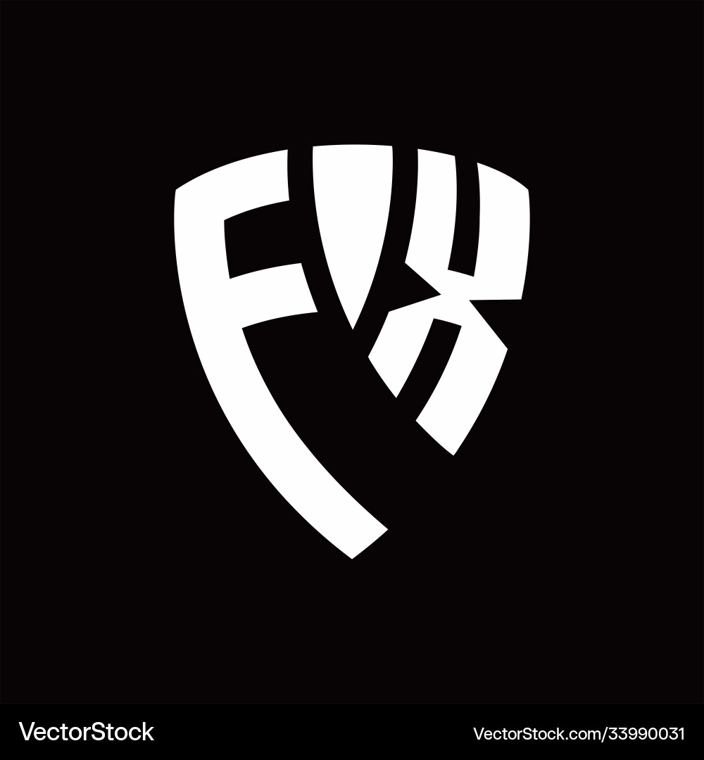 Fx logo monogram with shield elements shape Vector Image