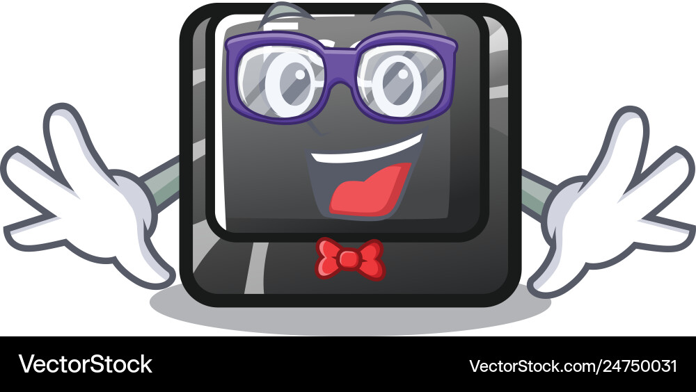 Geek button esc in shape mascot vector image