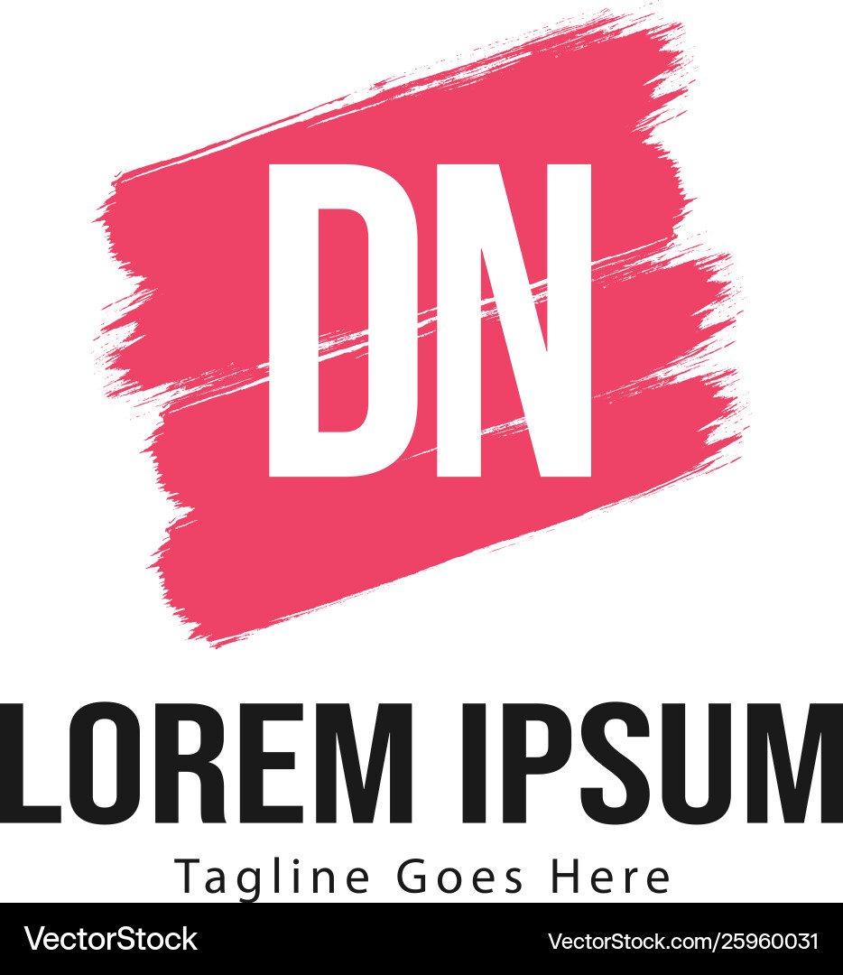 Initial dn logo template with modern frame Initial dn logo template with modern frame vector image